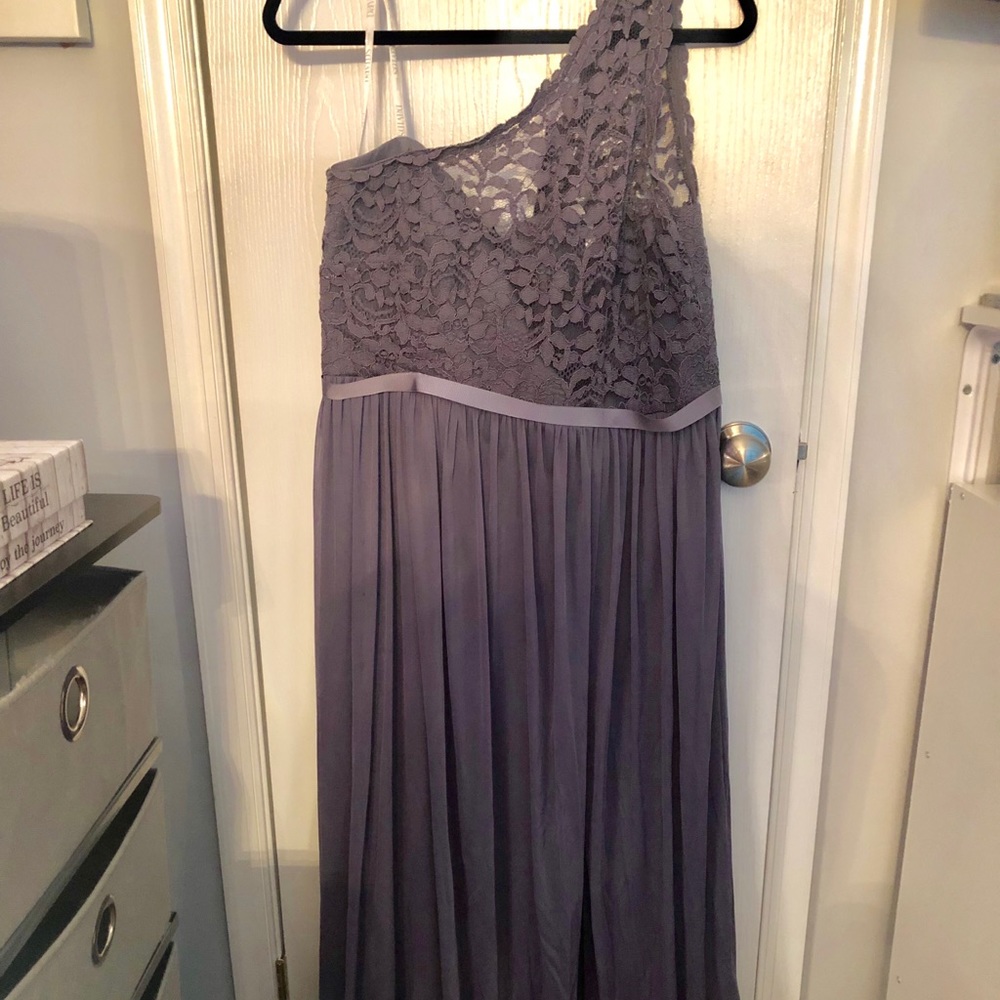 David’s Bridal Bridesmaid Dress Pewter Color